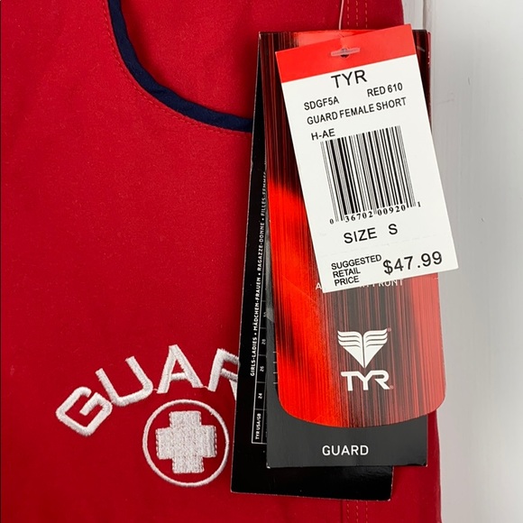 TYR Red Lifeguard Board Shorts. NWT. Size: S - Picture 3 of 8